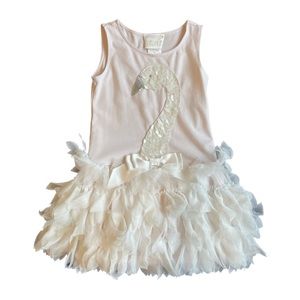 Girls Biscotti dress. Swan design with tutu. Size 6.